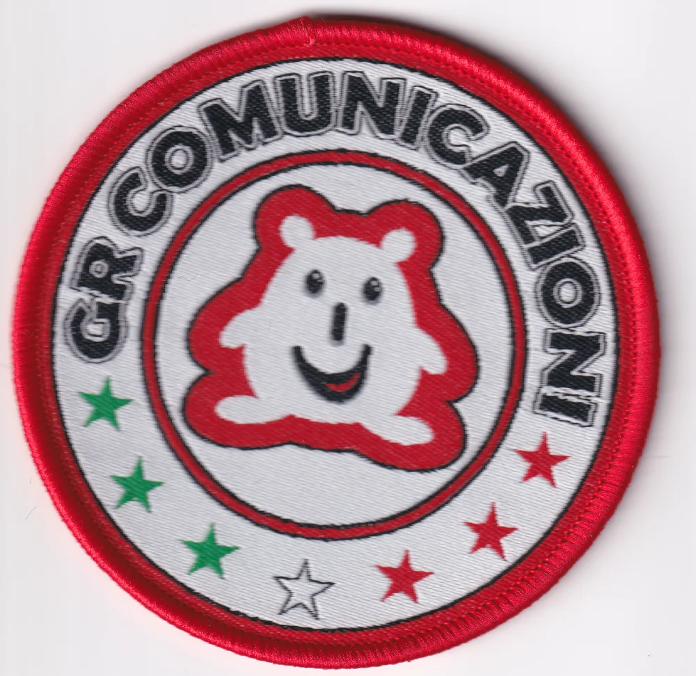 

Custom display of woven label patch: gr comunicazioni