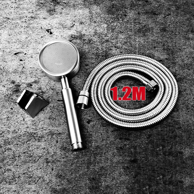 3pcs set 1.2m pipe Новая супер герметичная водосберегающая насадка для душа из нержавеющей стали, ручная Круглая Панель для душа, маленькое отверстие для душа для ванной комнаты - Цвет: 3pcs set 1.2m pipe