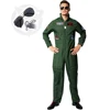 Eraspooky Top Gun película Cosplay americano de la Fuerza Aérea uniformes disfraces de Halloween para los hombres ejército verde Piloto Militar mono ► Foto 2/6