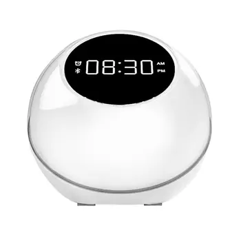 

Bluetooth Speaker night light LED Mirror Alarm Clock Subwoofer Bluetooth alarm clock speaker Snooze Desktop Clock Wireless