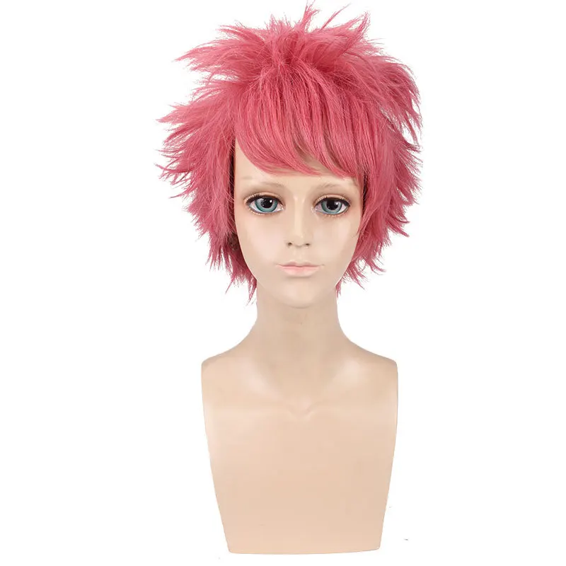 Wig Аниме хвост Фея футболка юбка Топ пальто жилет фигурка аниме Феи хвост косплей костюм мужской одежда для взрослых комплект - Цвет: Wig