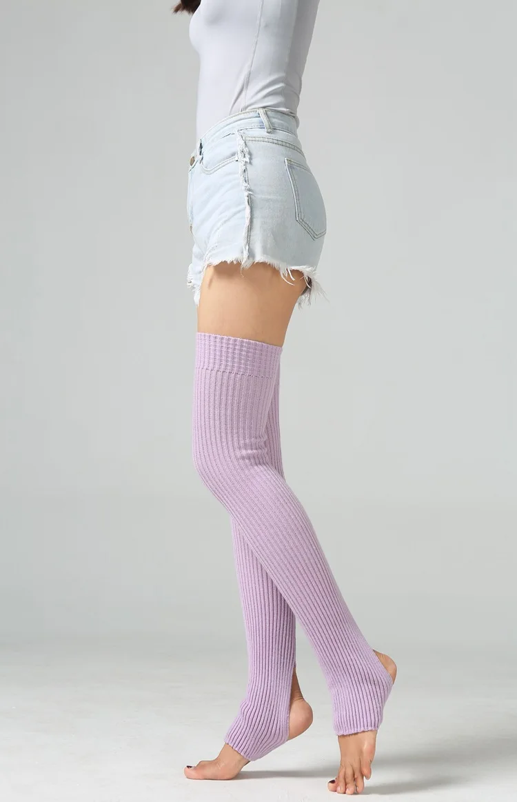 75 см, женские вязаные носки для балета/живота/современных танцев, теплые латинские гетры, закрывающие колени, носки, женские гетры
