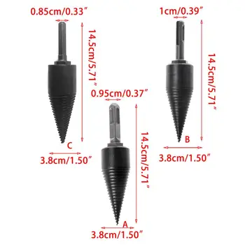 

14.5x3.8cm Firewood Machine Drill Wood Cone Reamer Punch Driver Drill Bit Split