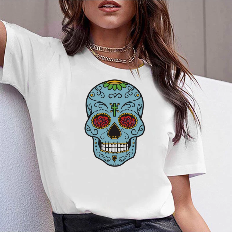 256776_T Shirt Casual O-Neck Short Sleeves Women T-shirt Hipster Cool Graphic Tee |