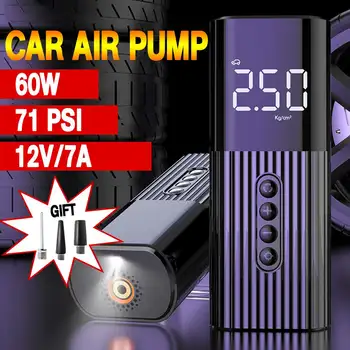 

12V 71PSI 60W LCD Display Wired Hand-held Air Pump Tyre Inflator Portable Air Compressor For Motorcycle Car SUV