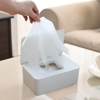 

Desktop Paper Storage Box Wet Tissue Box Container With Lid Dust Proof Plastic Storage Organizer Seal Tissue Dispenser Holder