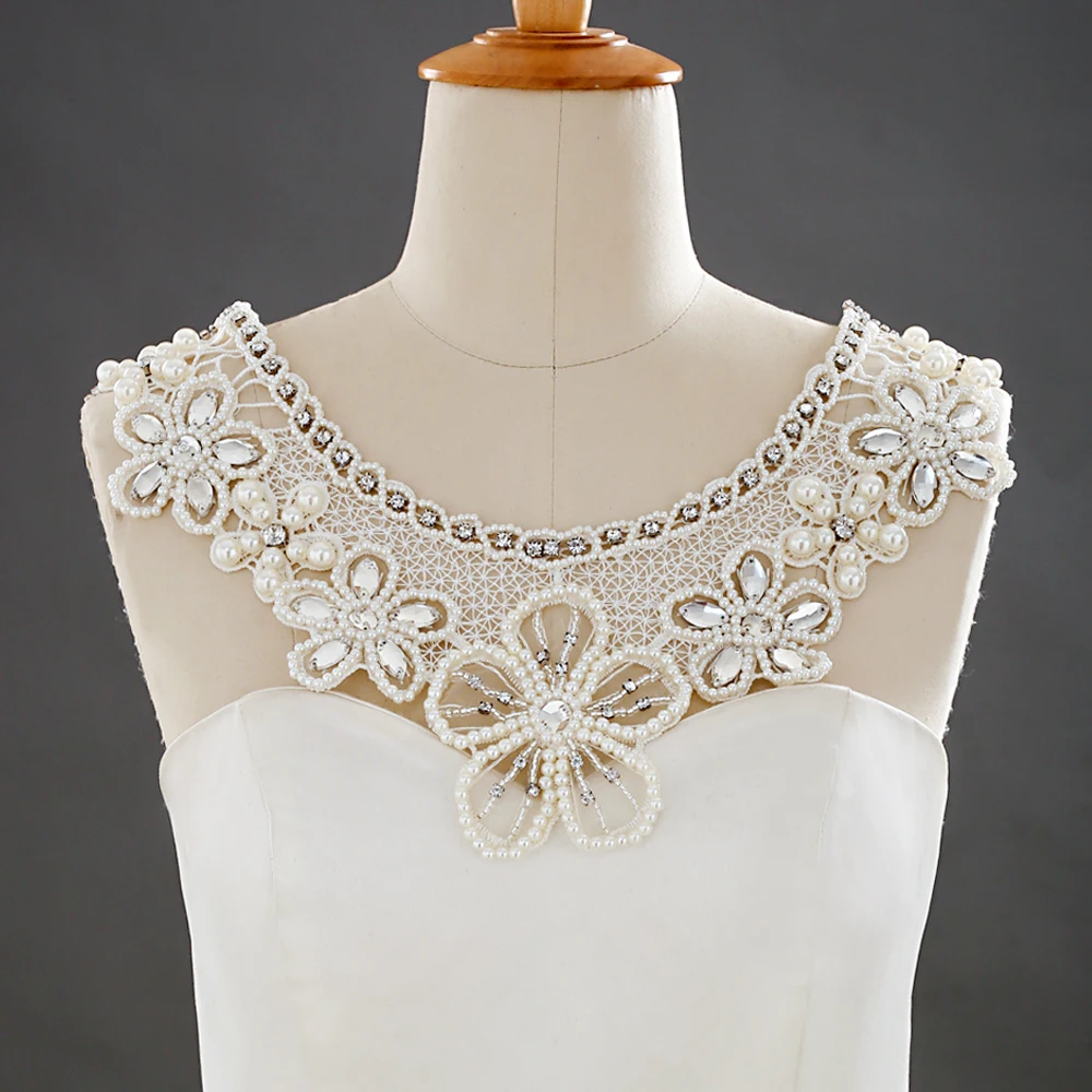 TRiXY G06 Flora Wedding Shawl Pearls Bling Beaded Jacket Bolero Wrap Bridal Wedding Wrap Evening Prom Elegant Women Accessories