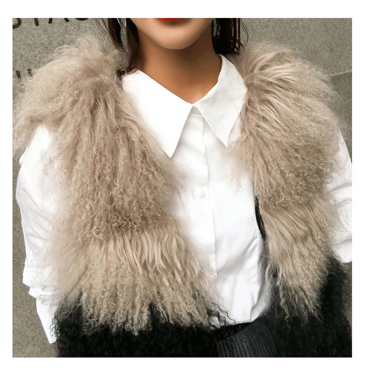 Top rf2050 Whole Leather Mongolian Sheep Fur Vest for Woman 90cm/120cm Long Winter Natural Fur Waistcoat 10 Top rf2050 Whole Leather Mongolian Sheep Fur Vest for Woman 90cm/120cm Long Winter Natural Fur Waistcoat 10