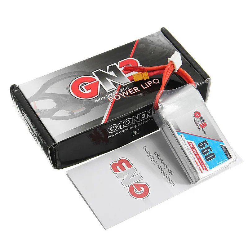 2 шт. Gaoneng GNB 550mAh 11,1 V 80C 3S Lipo батарея JST и XT30 разъем для lizzard95 torent 110 FPV гоночный Дрон RC Квадрокоптер