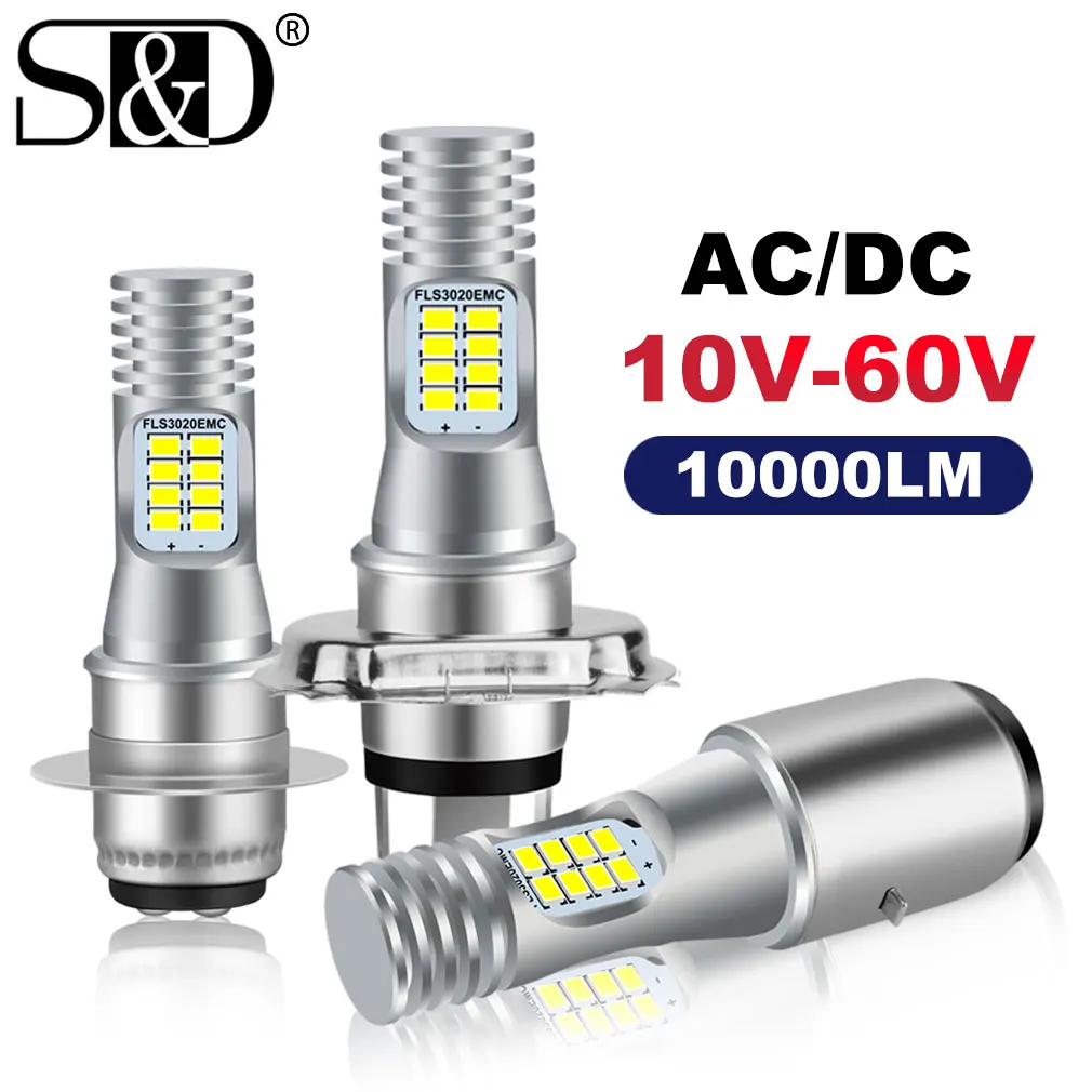 Lampadina LED Per Moto REPYL H4/H6 BA20D – 10000 Lm, 6000K Bianco, Hi/Lo, Tensione 10-60V DC/AC, Impermeabile IP68