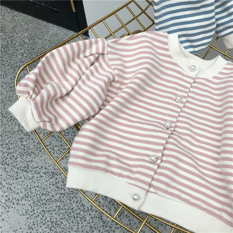 Свободное пальто для малышей 1, 2, 3, 4, 5, 6 лет простая однобортная детская верхняя одежда в полоску, пальто детская одежда на осень