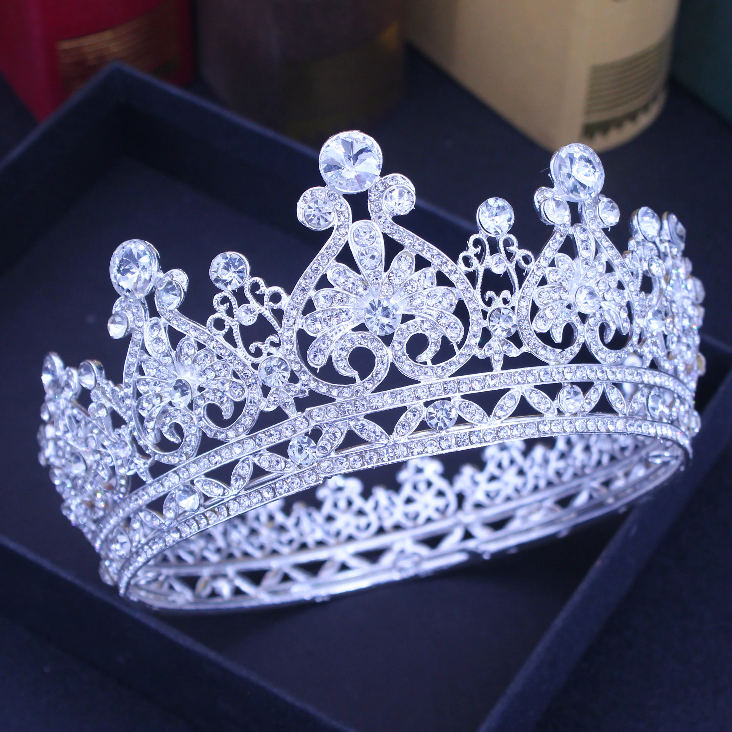 Женская винтажная тиара Queen King диадема в стиле барокко для свадебных торжеств и