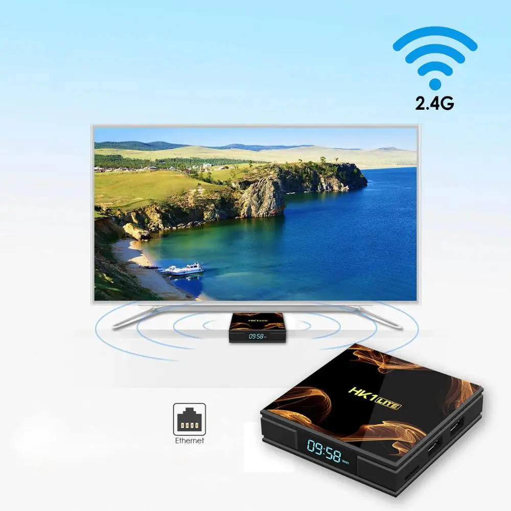Предпродажа HK1 LITE Android Tv Box RK3228A 2GB DDR3 16GB 2,4G wifi RJ45 100M телеприставка HDMI2.0 USB 2,0 4K H.265 Отт коробка HK1 LITE