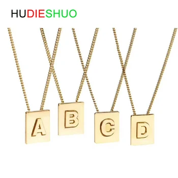 

Square Tennis Letters Necklaces & Pendant For Men/Women Gold Color Fashion Hip Hop Punk Jewelry with 40cm Chain