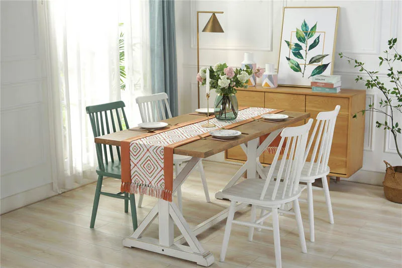 Bohemian Table Runner Vintage Long Desk Runners for Wedding Party Tablecloth With Tassels Home Decor
