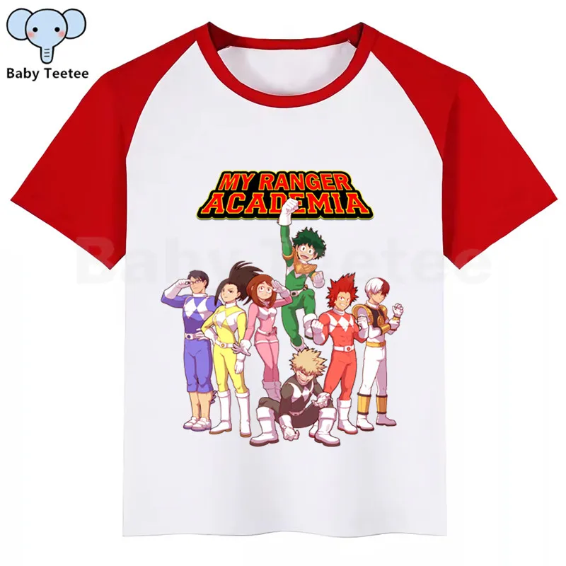 My Hero Academy Boku No Hero Academy/Детская летняя забавная футболка для мальчиков и девочек детская футболка с принтом модная повседневная одежда для малышей - Цвет: RedO