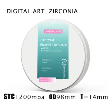 

Digitalart zirconia preshade dental fixed zirconia restoration material STC98mm14mmC1-D4