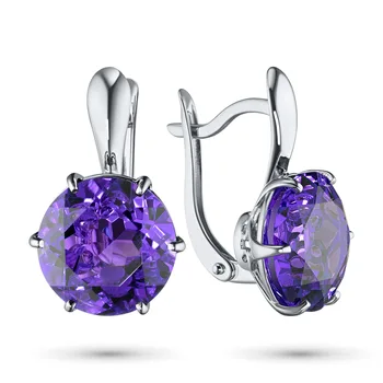 

Earrings made of silver with amethyst