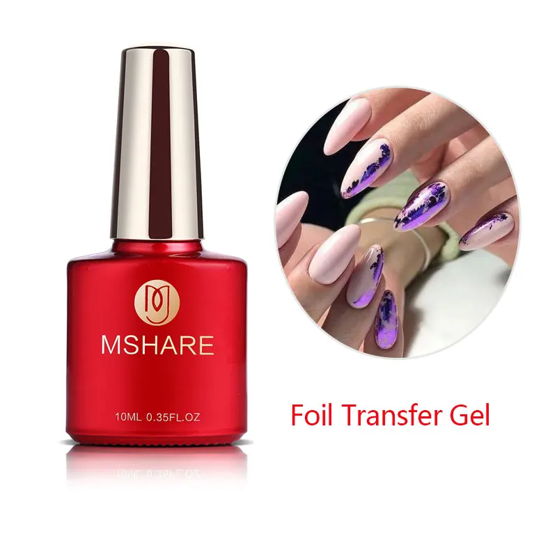 

MSHARE Nail Foil Transfer Gel Nails Adhensive Transfering Glue with Free foil Sticker