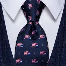 Nova bandeira dos eua laços para homem clássico azul marinho 8cm seda impressão gravata para festa de casamento festival masculino formal vestido terno acessórios