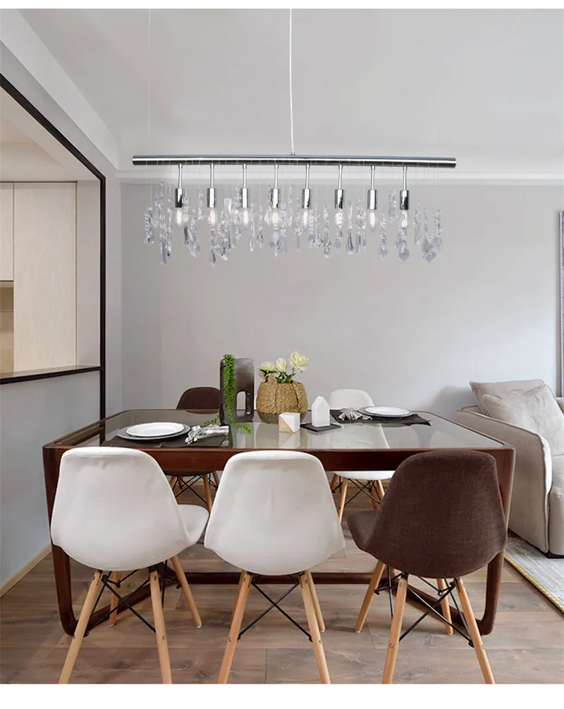 

Broadway Linear LED Crystal Pendant Lights Lighting H19.69"*W31.5" Modern Contemporary pendant lamps home Pendant lighting E074