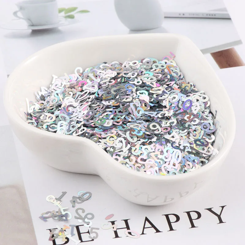 LC/5 мм цифра/10 грамм блестки ПВХ плоские для DIY Изготовление карточек цветная коллекция