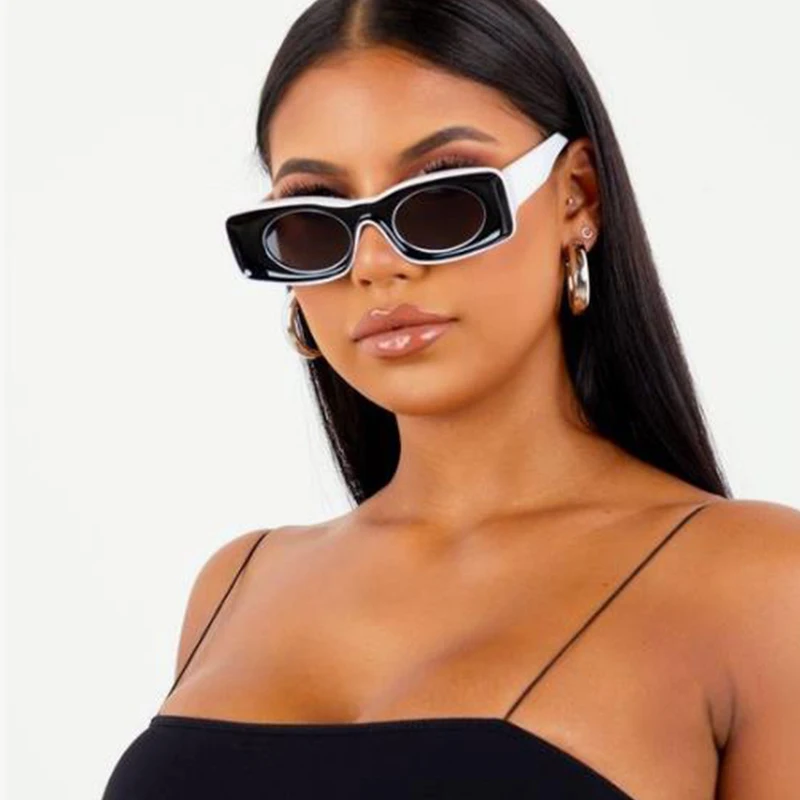 

Vintage Rectangle Sunglasses Women Small Frame Retro Narrow Sun Glasses For Women Fashion 2020 Shades Oculos Feminino De Sol