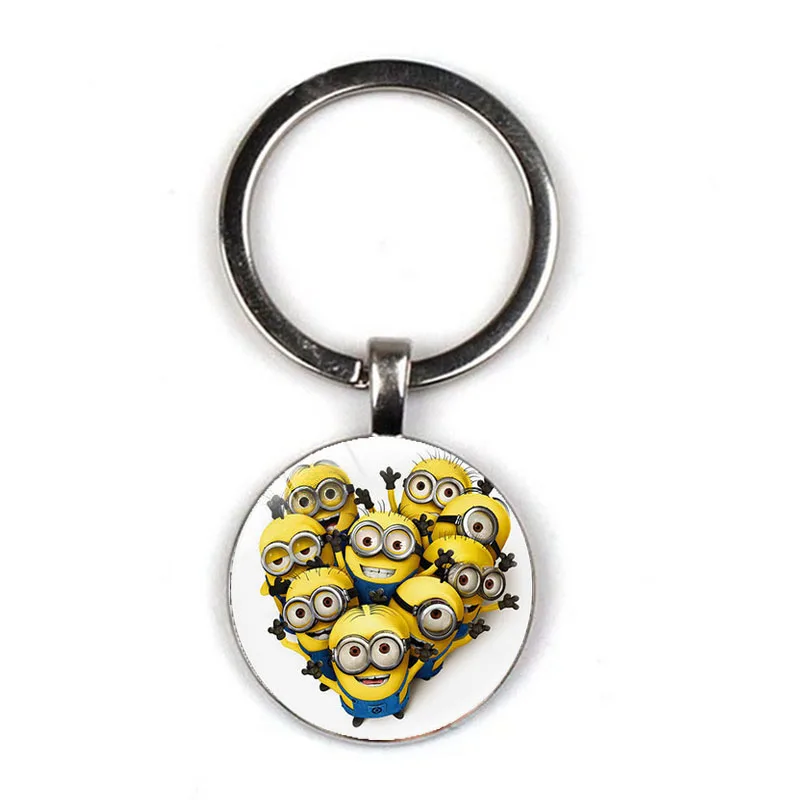 Despicable Me Minion Action Movie Glass Cabochon Keychains for Kid