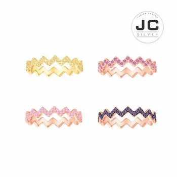 

New Fashion Charms Sterling Silver Original Engraving,Z Silver Up And Down Ring For Women Mono Zircon Glamour Jewelry Gift