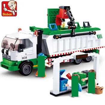 

432Pcs City Garbage Classification Truck Car 100 Cards Building Blocks Sets Brinquedos Playmobil Educational Toys for Children