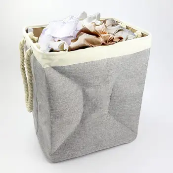 

Large Capacity Foldable Cotton Linen Waterproof Laundry Basket Toy Storage Bag