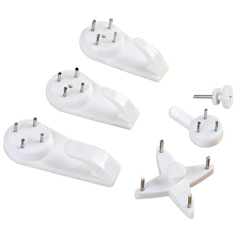 

Wall Mount Picture Frame Hook Seamless Needle Clock Photo Frame Nail Plastic Wall Hook Hanger Home Decor D203T