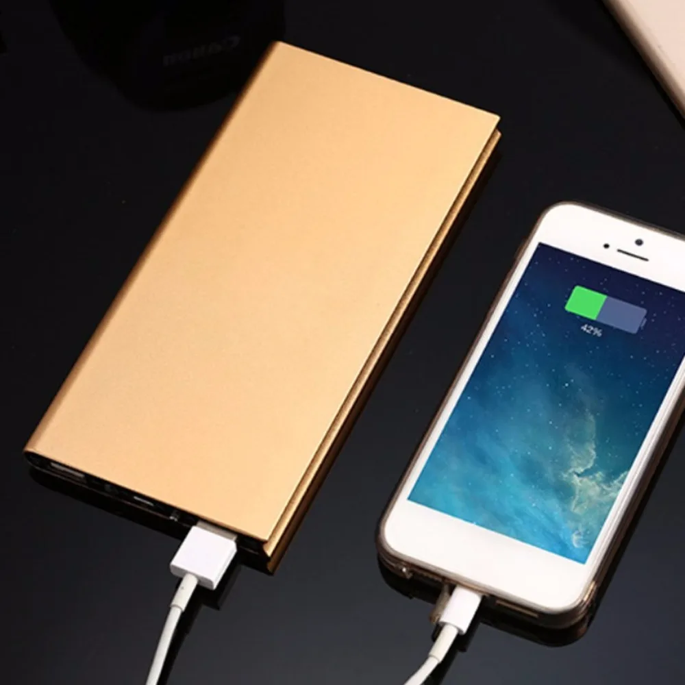 20000mAh Мини Портативный банк питания легкий двойной USB внешний аккумулятор зарядное устройство резервного питания с светодиодный свет для телефона