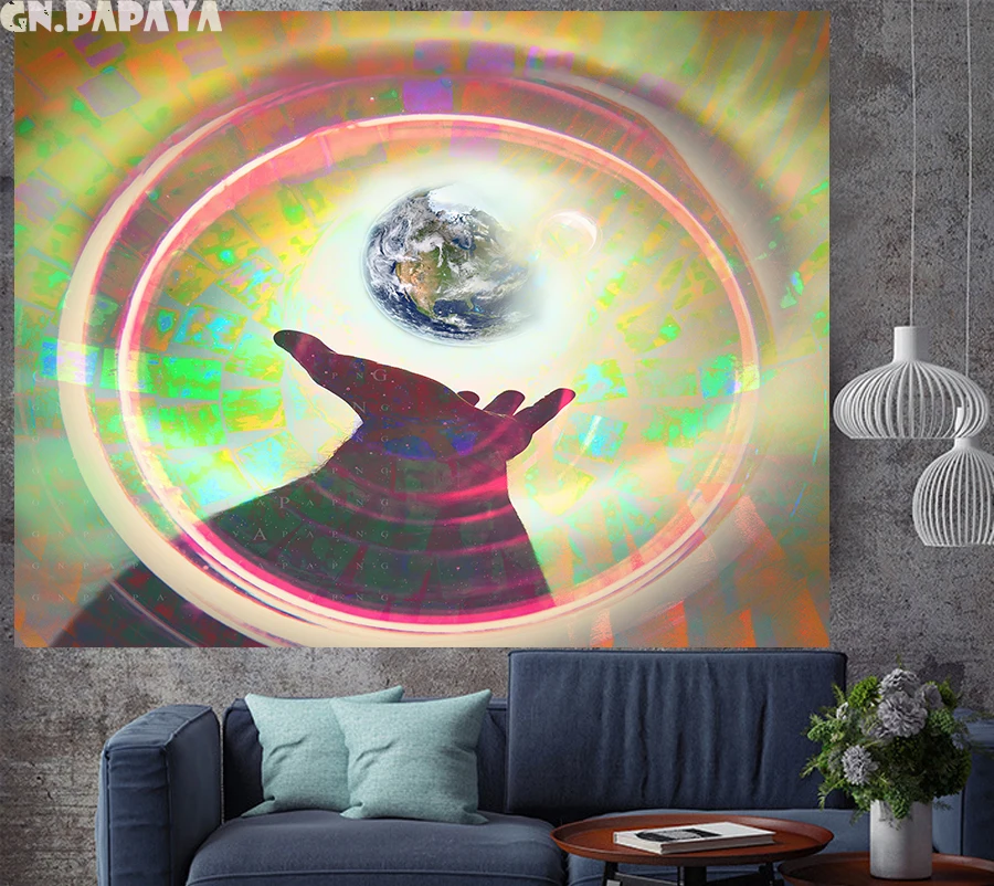 Psychedelin hope ручной гобелен настенный хиппи настенный подвесной поп-стиль ГОБЛЕН художественный абстрактный полиэстер Настенный Ковер