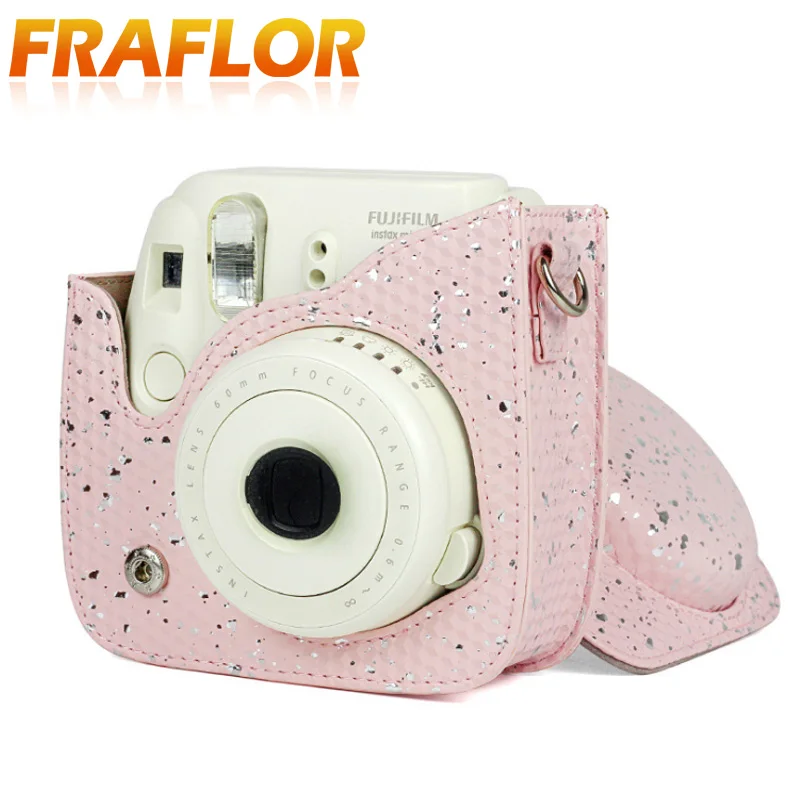 Для фотоаппарат Polaroid Mini8/8+/9 Вафельная Ткань Яркий порошок Камера сумка магический Цвет в ретро-стиле с защитой из искусственной кожи сумка на ремне через плечо