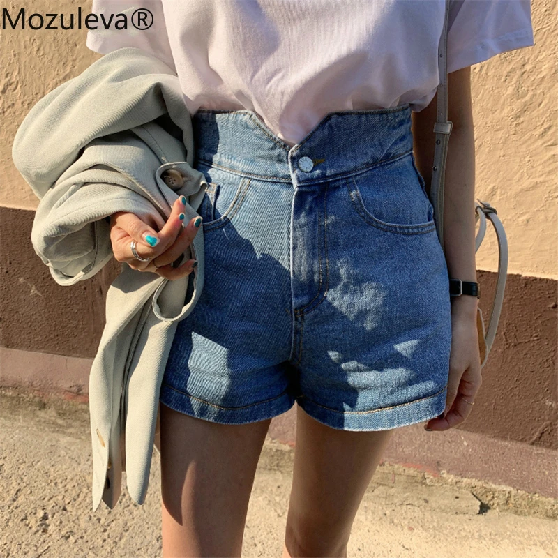 high waisted loose denim shorts