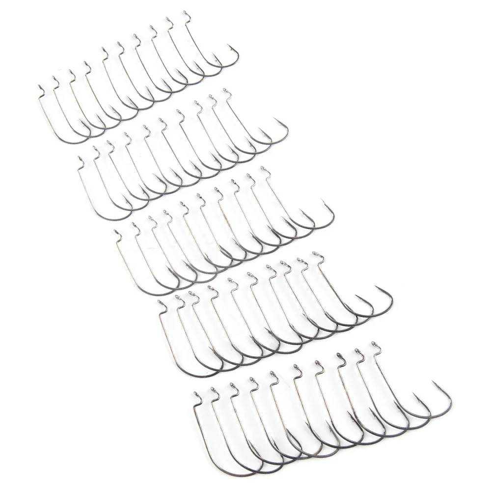 Portable Decoy Sea Fishing Crank Hook Fishing Hook Lure Hooks 51pcs/Set Silver Hook Durable