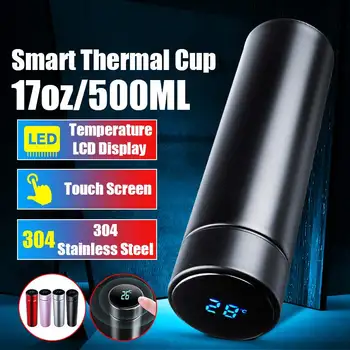

500ML Smart Vacuum Flask Thermo Cup with Temperature Display Stainless Steel Mug Thermo Bottle Coffee Tea Milk Travel Thermocup