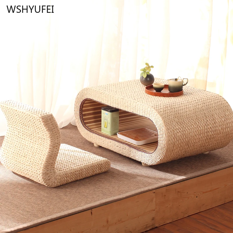 Идиллический столик с татами журнальный небольшой на окна балкон низкий стол