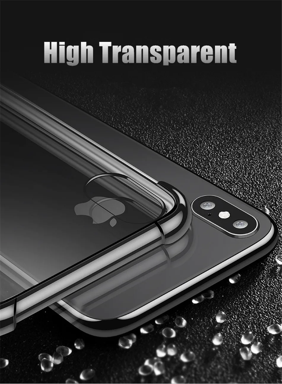 USLION противоударный армированный Прозрачный чехол для iPhone 11 Pro Max XS Max XR X 8 7 6 6s Plus 5 5S SE прозрачные телефонные чехлы крышка подушки безопасности