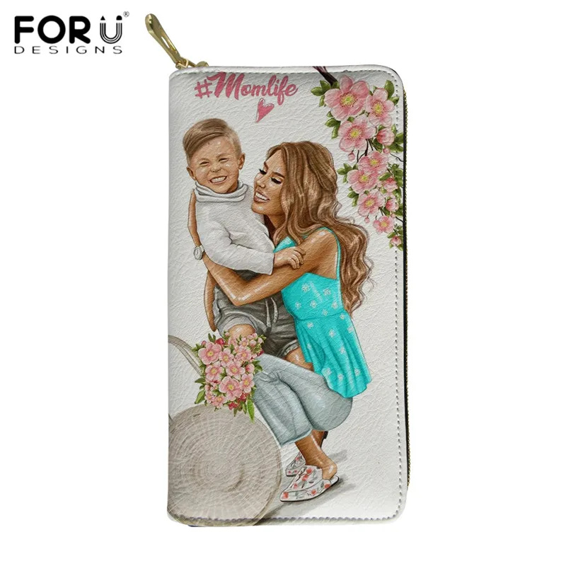 FORUDESIGNS/Роскошные рождественские кошельки, супер Семейные сумочки для мамы и дочки с принтом из искусственной кожи на молнии для женщин, Мультифункциональный клатч - Цвет: HMA547Z21