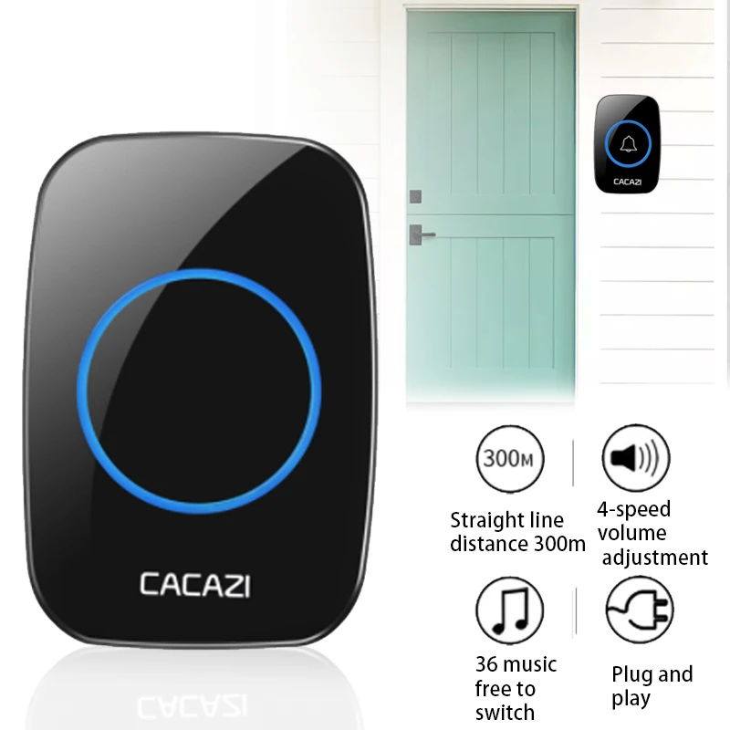 

Wireless Doorbell Intelligent Home Welcome Doorbell Waterproof 300m Remote Smart Door Bell Chime EU UK US Plug