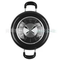 Fashion Creative 10 Inches Wall Clock Stainless Steel Clock Dial Flat-bottom Pot Metal Quartz Wall Clock