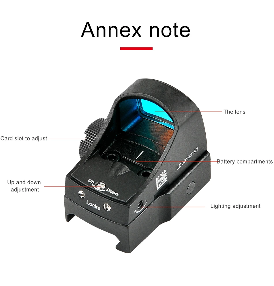 Doc Mini Red Dot прицел оптика прицел голографический прицел Авто Яркость прицел охотничьи прицелы рефлекторный прицел для страйкбола