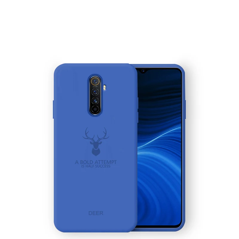 Противоударный чехол-накладка для oppo Realme x2 pro из мягкого силикона и термополиуретана renoace противоударный чехол-накладка - Цвет: dark blue