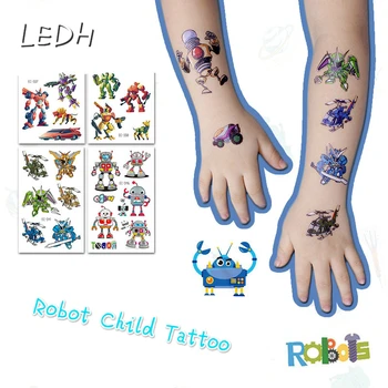 

Waterproof Children Cartoon Tatoo Temporary Stickers Fake Tattoo Art Kids Sticker Deformation Robot Sticker Tatouage Enfant