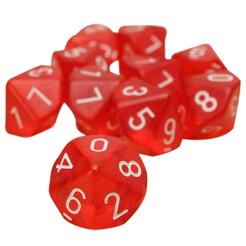 

10-Dices D10 Ten Sided Gem Dice Die for RPG Dungeons&Dragons Board Table Games
