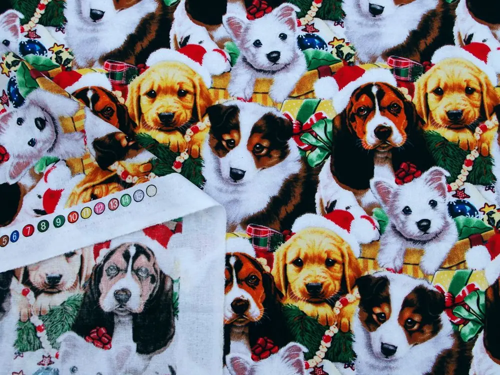 108cmx100cm Cotton Woven Fabric for textile, pathwork, cloth - Lovely dogs