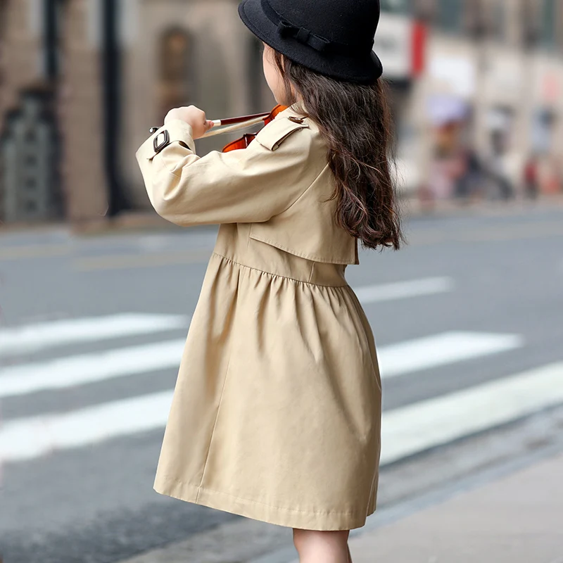 

Girl Windbreaker 2019 New Autumn Dress Korean Version Single Breasted Wear Princess Gas Girl Child Long Coat Children Clothing