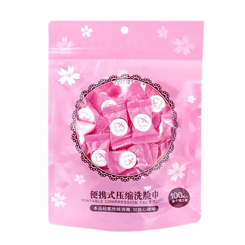 

100Pcs Mini Disposable Portable Travel Compressed Towel Cotton Face Care Towel Outdoor Travel Healthy Towel